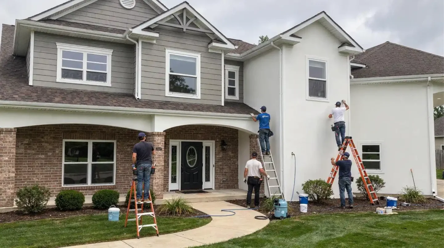 Exterior painting services enhance curb appeal while protecting a home's siding and trim from weather