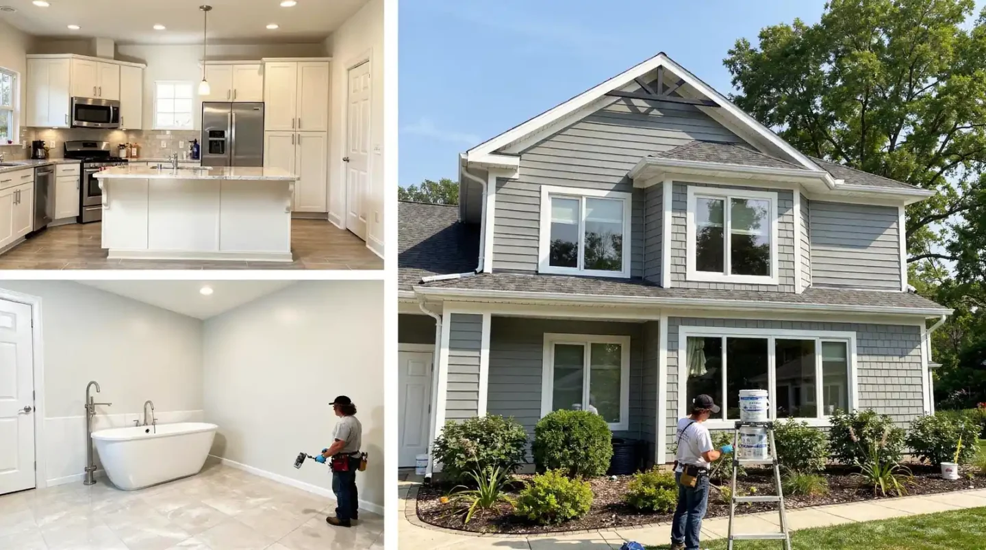 Interior painting refreshes living spaces with clean lines, smooth finishes, and lasting color.; Commercial interior